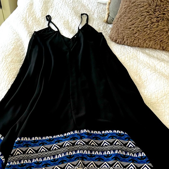 Patterned black spaghetti strap midi, size M. New condition. - Picture 3 of 5
